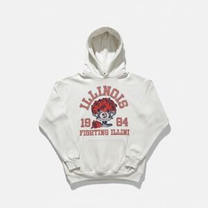 Vintage 1984 Illinois Fighting Illini Roses Hoodie Tee Artex Made USA M